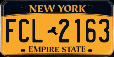 NY license plate FCL2163