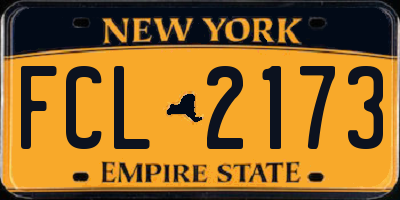 NY license plate FCL2173