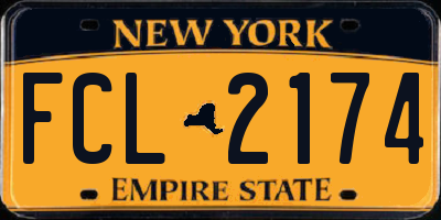 NY license plate FCL2174