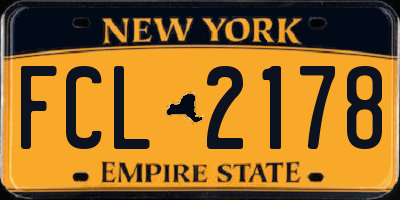 NY license plate FCL2178