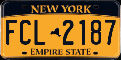 NY license plate FCL2187