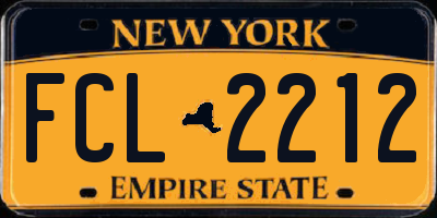 NY license plate FCL2212