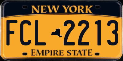 NY license plate FCL2213
