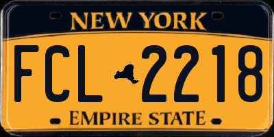 NY license plate FCL2218