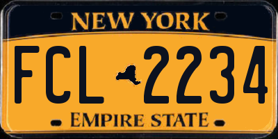 NY license plate FCL2234