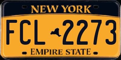 NY license plate FCL2273