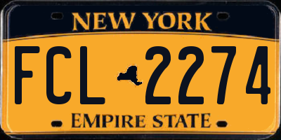 NY license plate FCL2274
