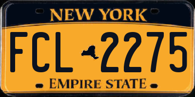 NY license plate FCL2275