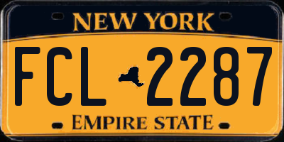 NY license plate FCL2287