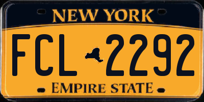 NY license plate FCL2292