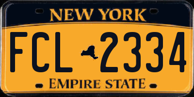NY license plate FCL2334