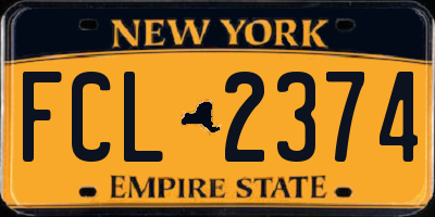 NY license plate FCL2374