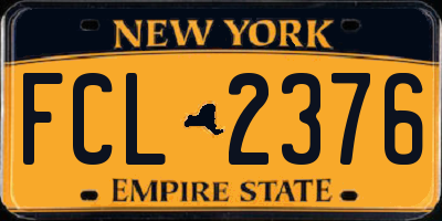 NY license plate FCL2376