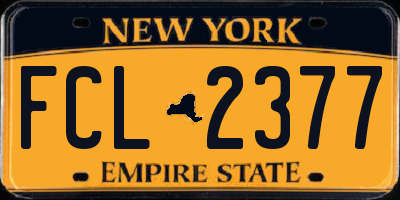 NY license plate FCL2377