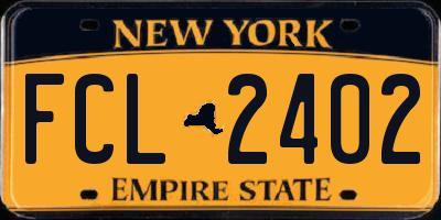 NY license plate FCL2402