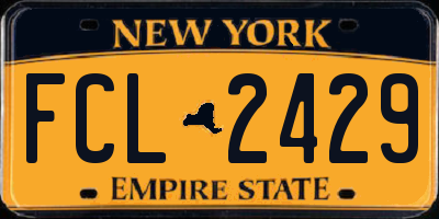 NY license plate FCL2429
