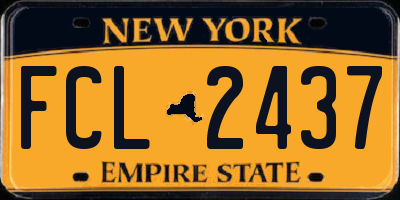 NY license plate FCL2437