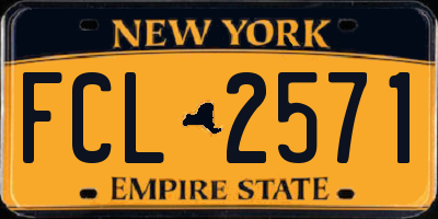 NY license plate FCL2571