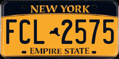 NY license plate FCL2575