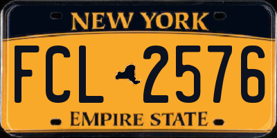 NY license plate FCL2576
