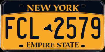 NY license plate FCL2579