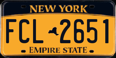 NY license plate FCL2651
