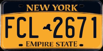NY license plate FCL2671