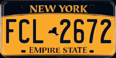 NY license plate FCL2672