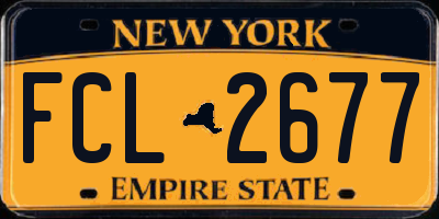 NY license plate FCL2677