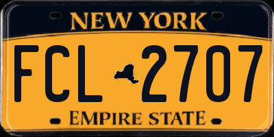 NY license plate FCL2707