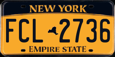 NY license plate FCL2736