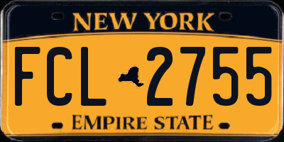 NY license plate FCL2755