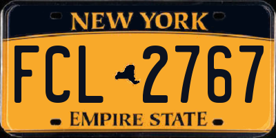 NY license plate FCL2767