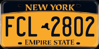 NY license plate FCL2802