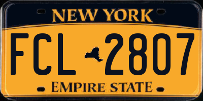 NY license plate FCL2807