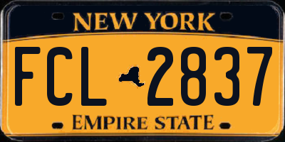 NY license plate FCL2837