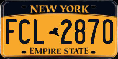 NY license plate FCL2870