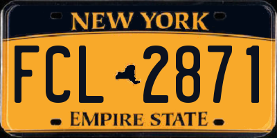NY license plate FCL2871