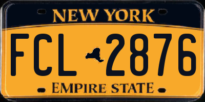 NY license plate FCL2876