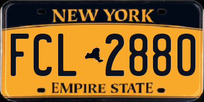 NY license plate FCL2880