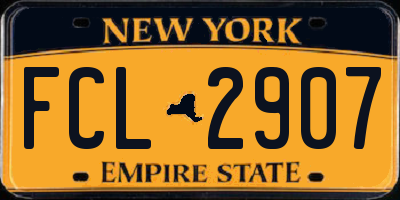 NY license plate FCL2907