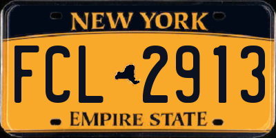 NY license plate FCL2913