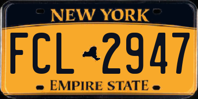 NY license plate FCL2947