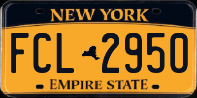 NY license plate FCL2950