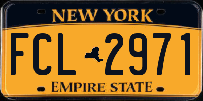 NY license plate FCL2971