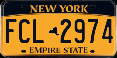 NY license plate FCL2974