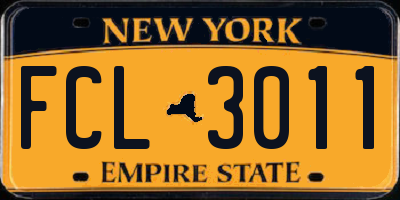 NY license plate FCL3011