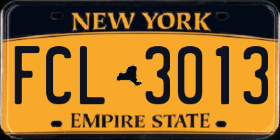 NY license plate FCL3013