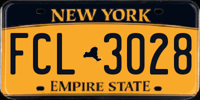 NY license plate FCL3028