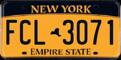 NY license plate FCL3071